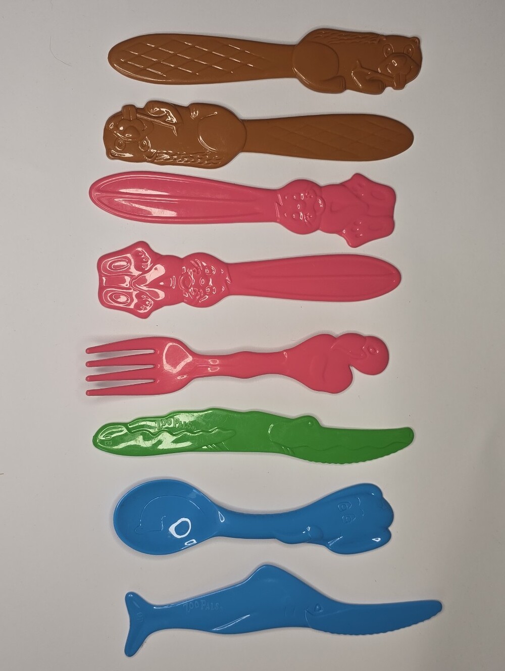 Zoo Pals Utensils Animal Funtensils Hefty Vintage Lot Of 8 Rare Spoon Fork Knife